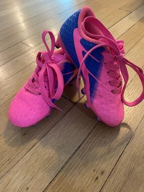 Pink and Purple Girls Soccer Cleats